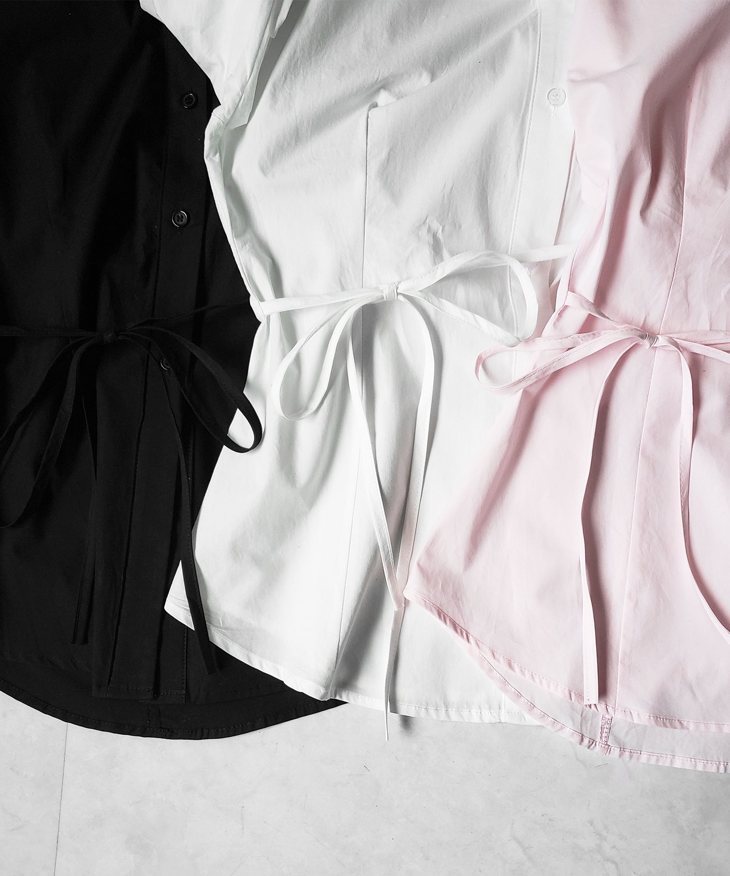 ストラップリボンレディフレアシャツ / strap ribbon lady flare shirts