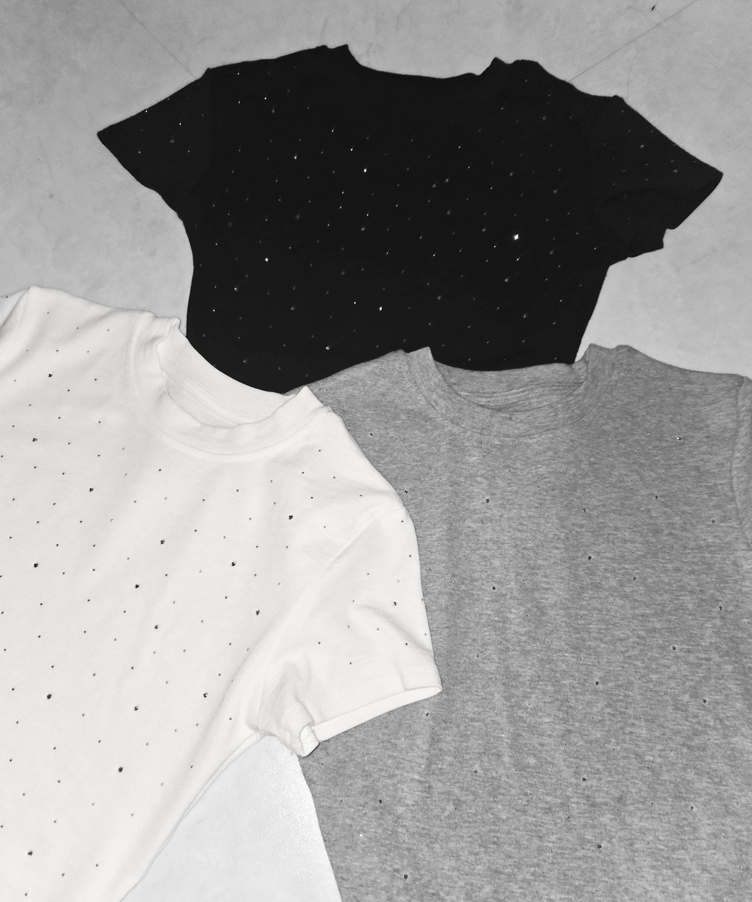 ラインストーン半袖タイトTシャツ / Rhinestone short sleeve tight T-shirt