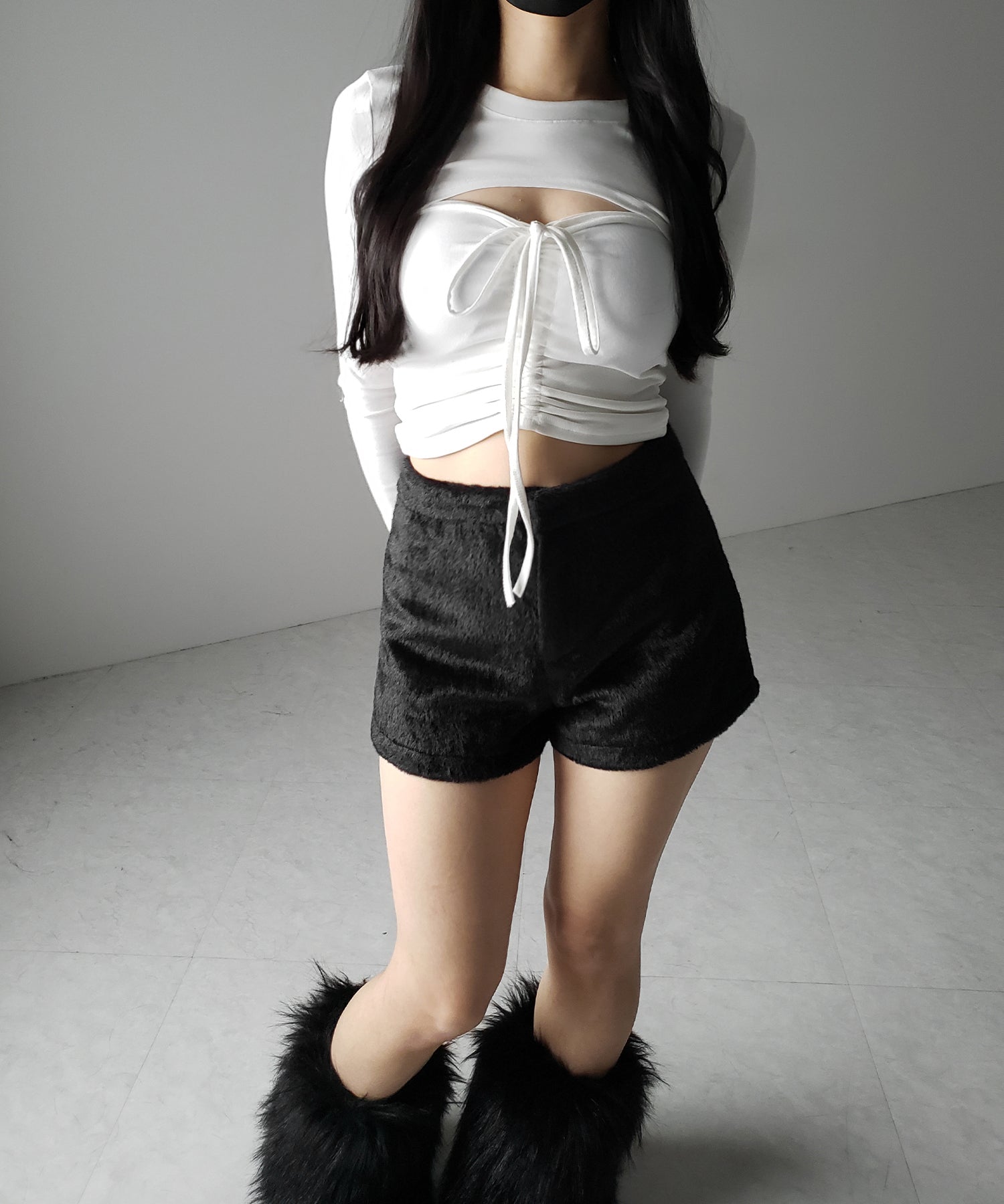 【 2点セット 】フロントリボンベアトップス & ショートレイヤードトップス SET / front ribbon bare tops & short layered tops SET
