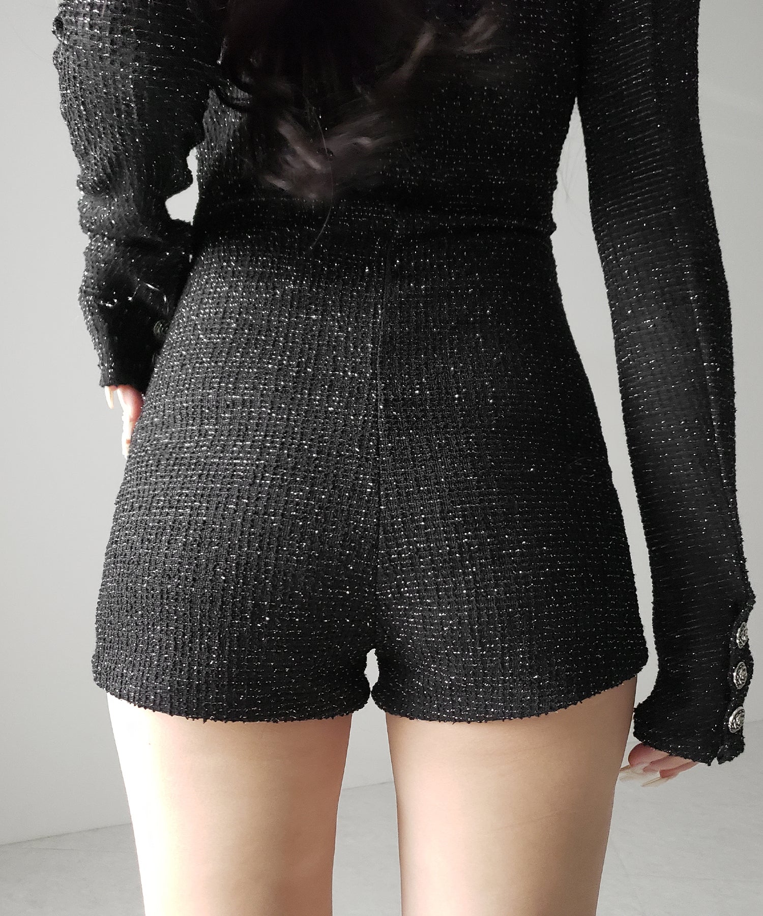 ブラックツイードレディミニオールインワン / black tweed lady mini allinone