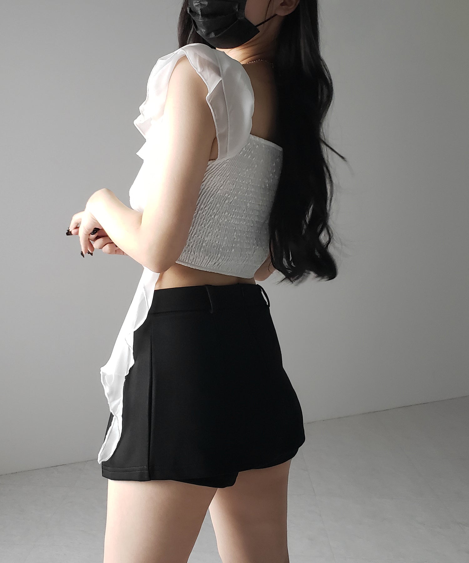 レイヤードマイクロミニスカパン / layered micro mini skirt pants