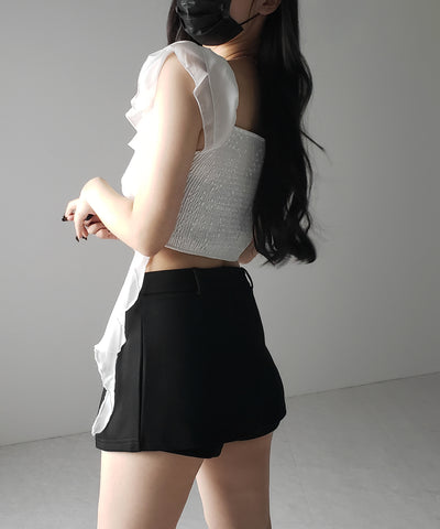 レイヤードマイクロミニスカパン / layered micro mini skirt pants