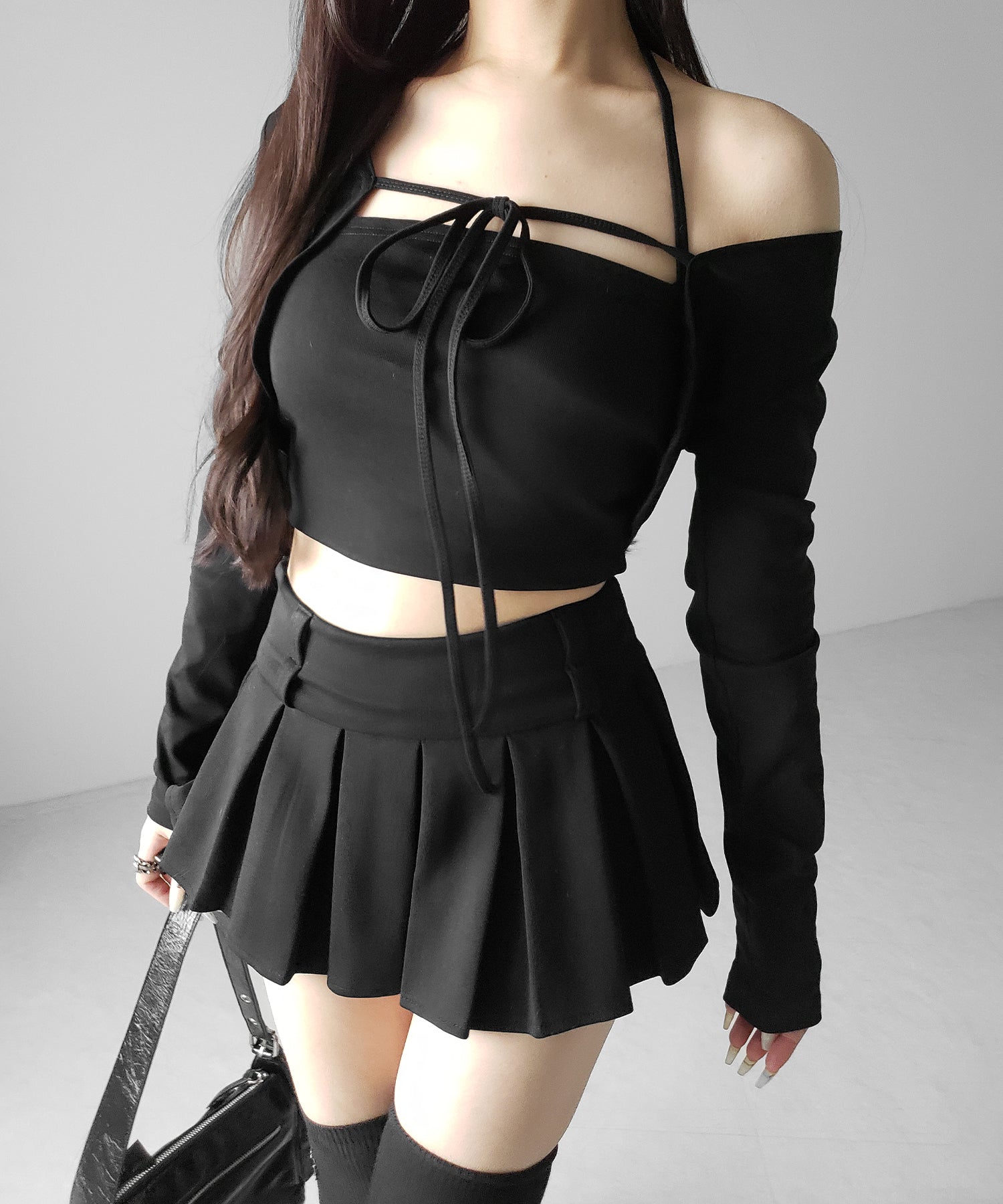 【 インパン裏地付 】プリーツスウェットマイクロミニスカパン / plests sweat micro mni skirt pants