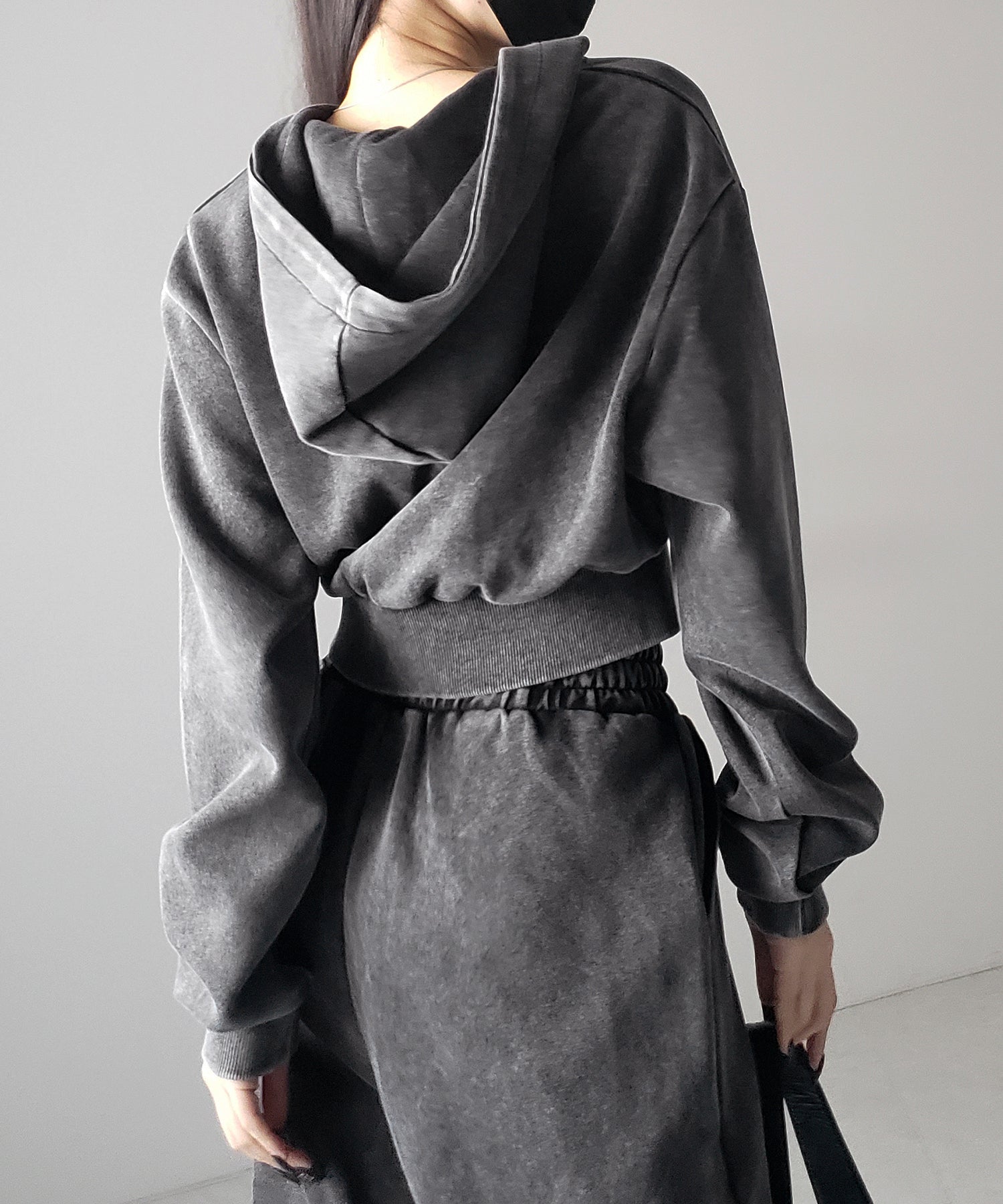 【 セットアップ 】ピグメントヴィンテージショートパーカー + ワイドパンツ SET / pigment vintage short hoodie + wide pants SET