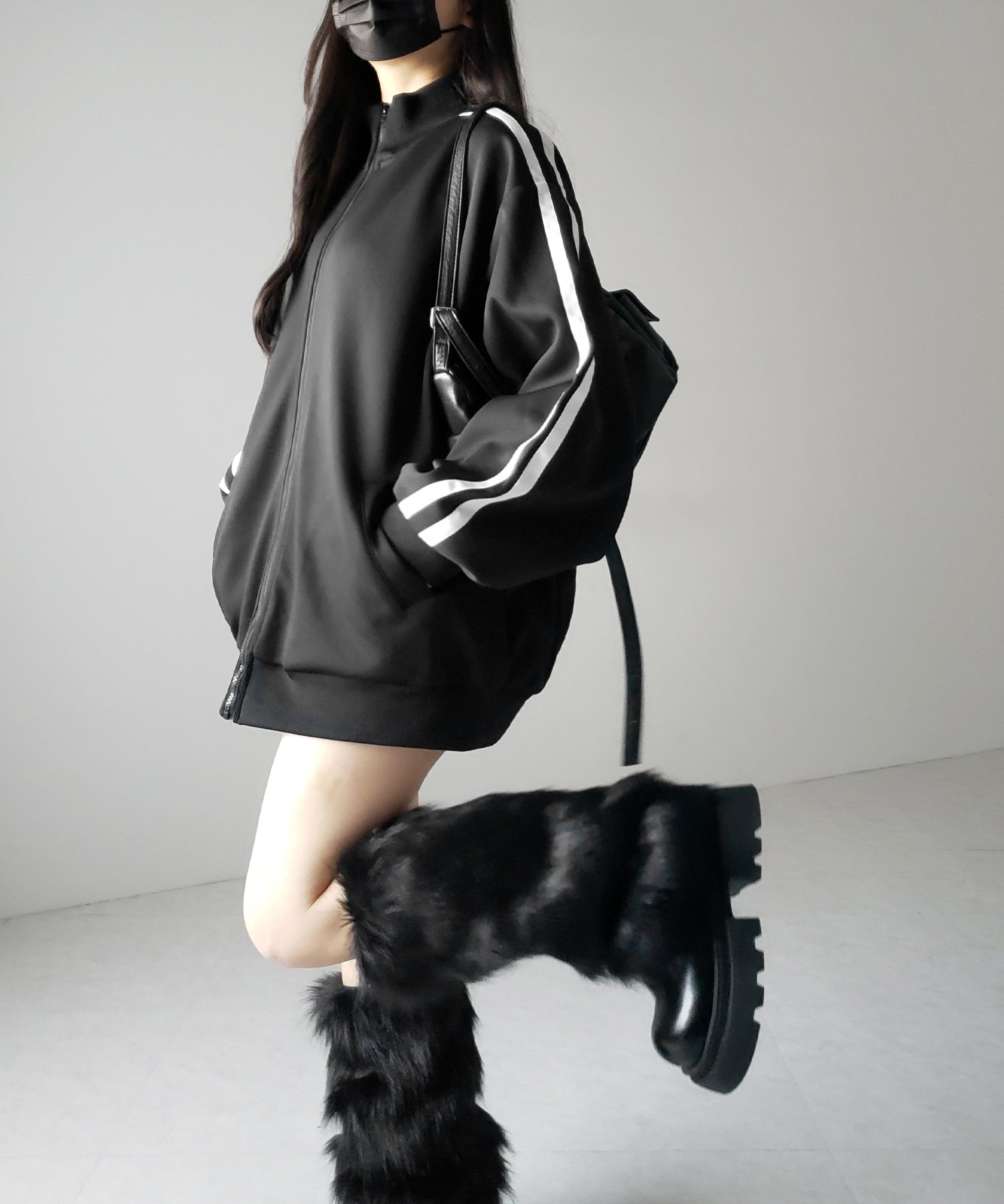 【 無地/配色を選べる2color 】サイドラインオーバーサイズトラックジャケット / sideline oversize track jacket