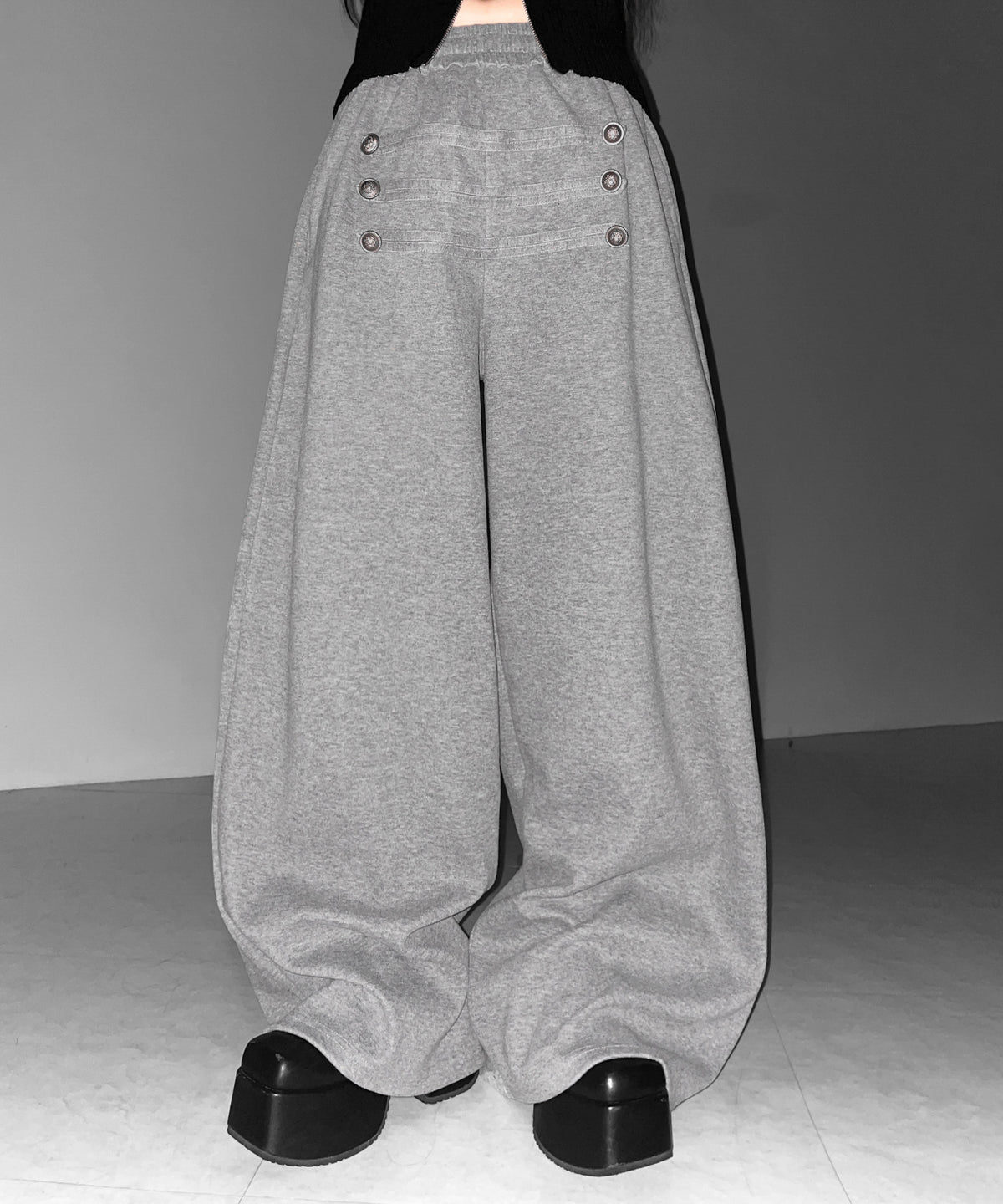 【 微起毛 】ナポレオンデザインボリュームワイドパンツ / napoleon design volume wide pants
