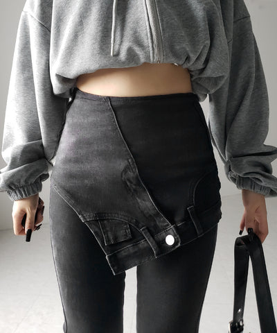 レイヤードウエストヴィンテージフレアデニム /layered waist vintage flare denim