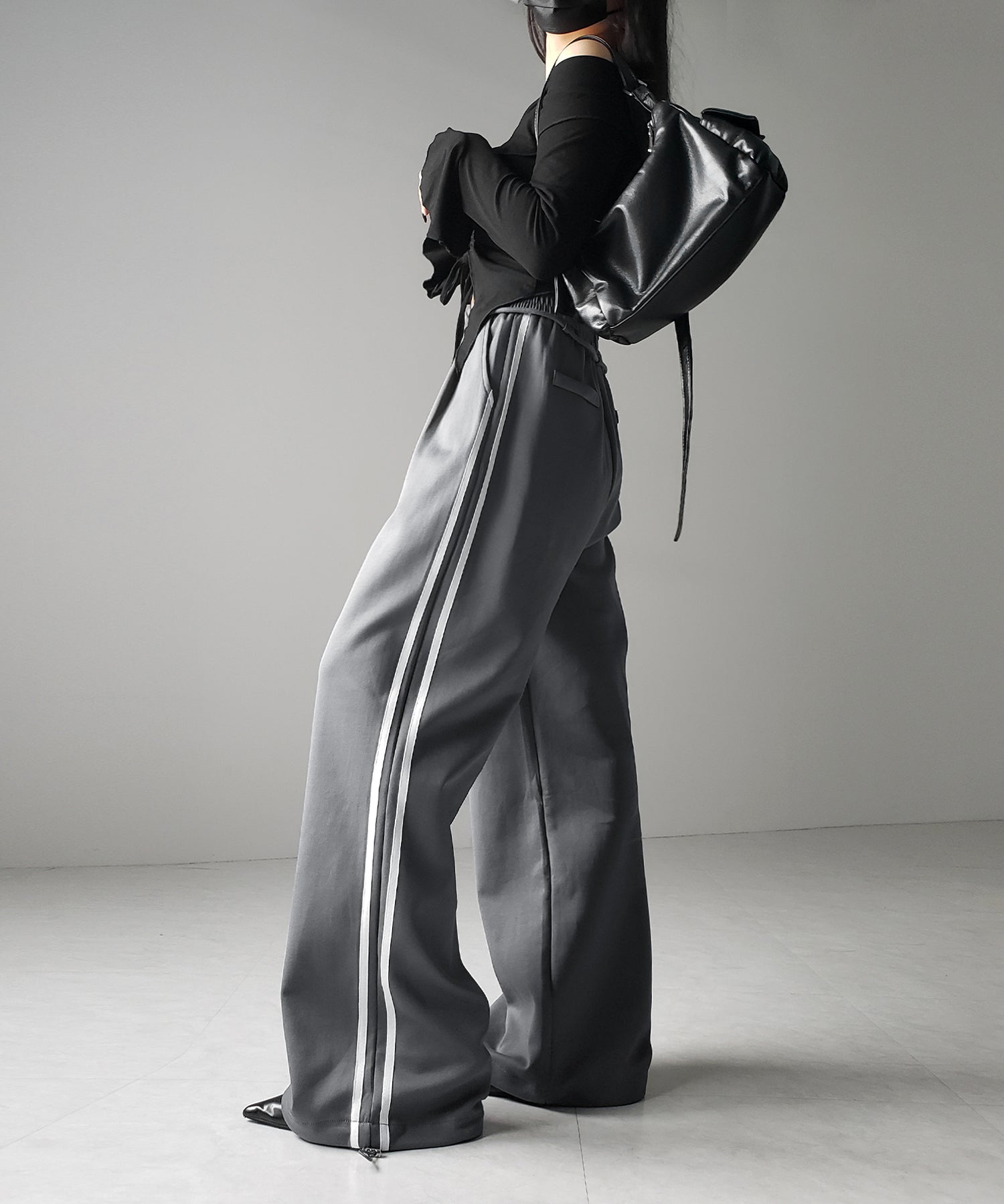 2WAYウエストコードサイドライントラックワイドパンツ