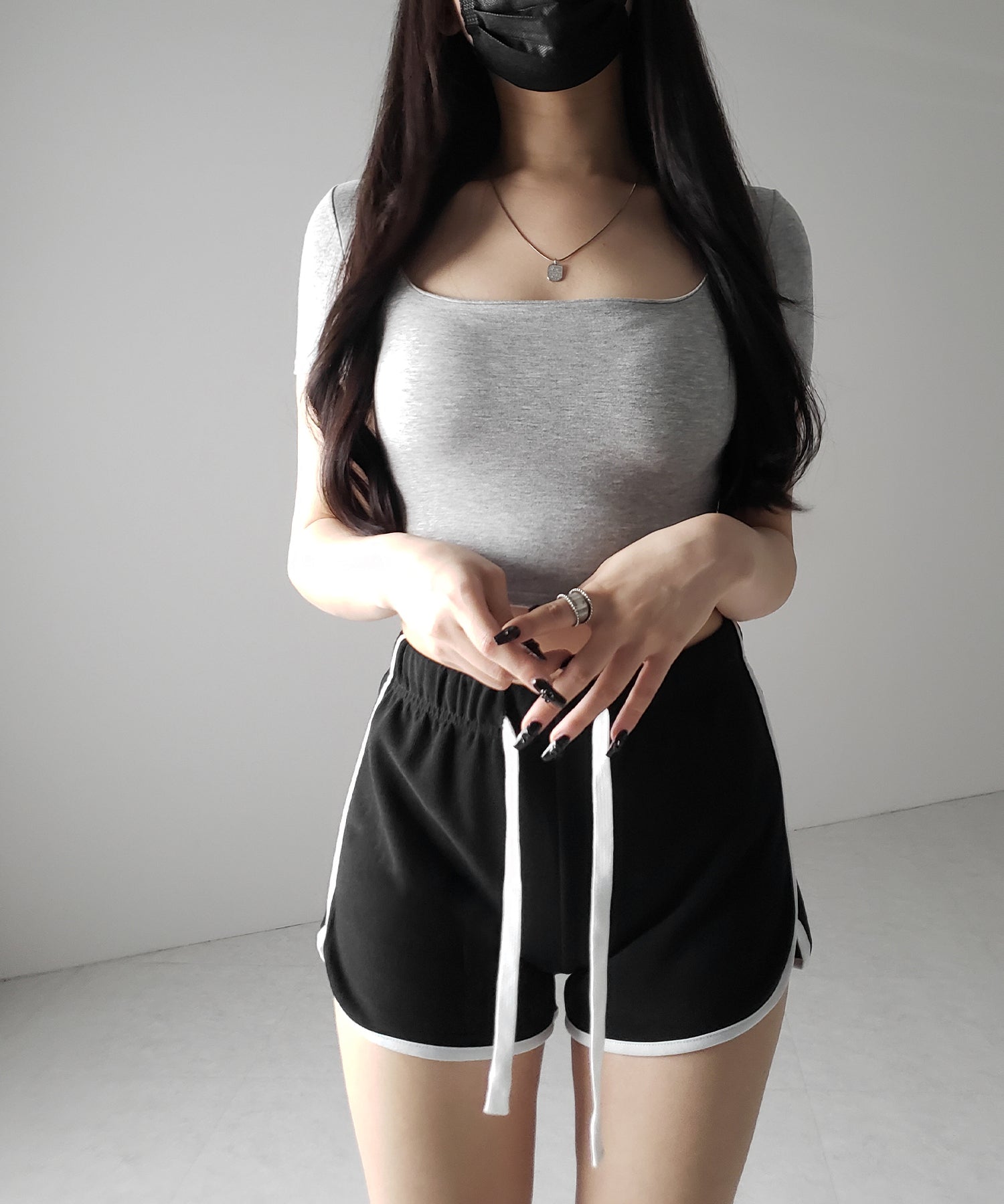 【 3color 】サイドラインパイピングスウェットショートパンツ / sideline piping sweat short pants