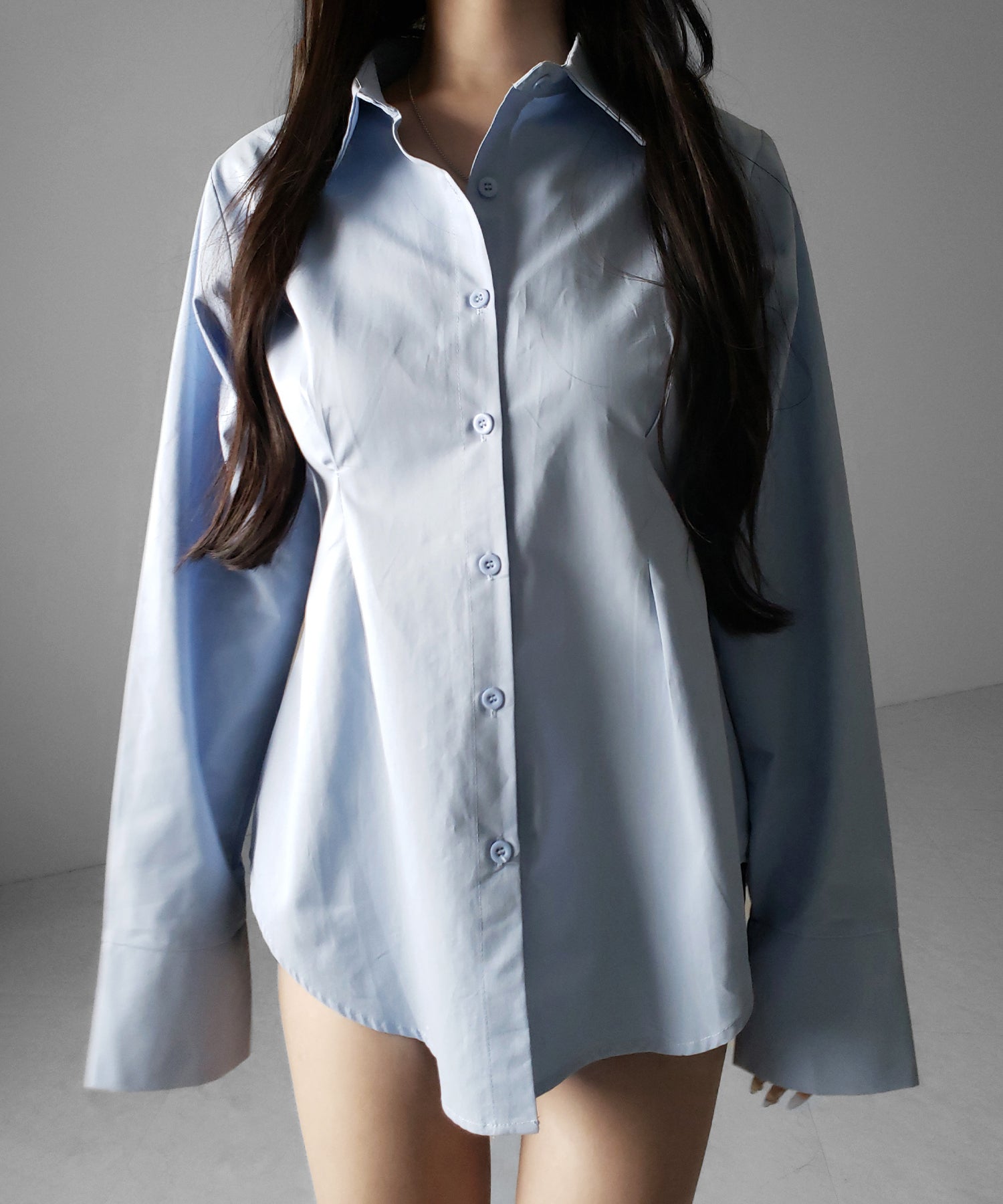 ウエストタックフレアレディシャツ / waist tuck flare lady shirts