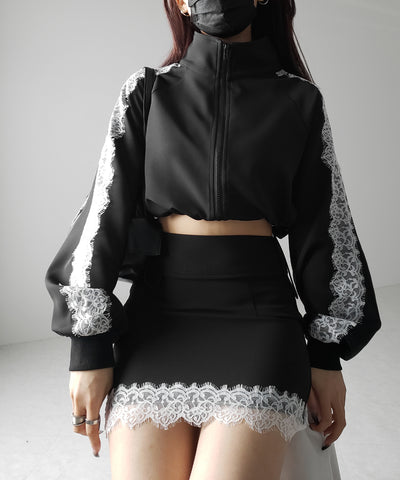 【 セットアップ着用可能 】サイドラインハイウエストミニスカート / sideline high waist mini skirt