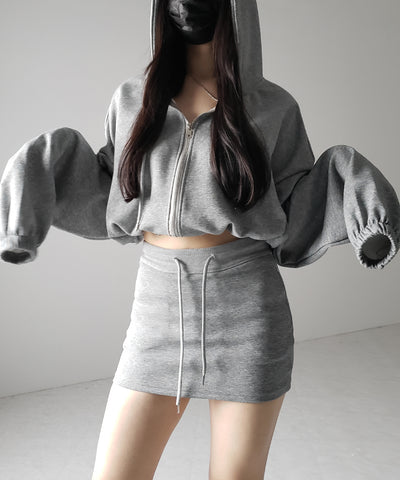 ハイウエストスウェットタイトミニスカート / high waist sweat tight mini skirt