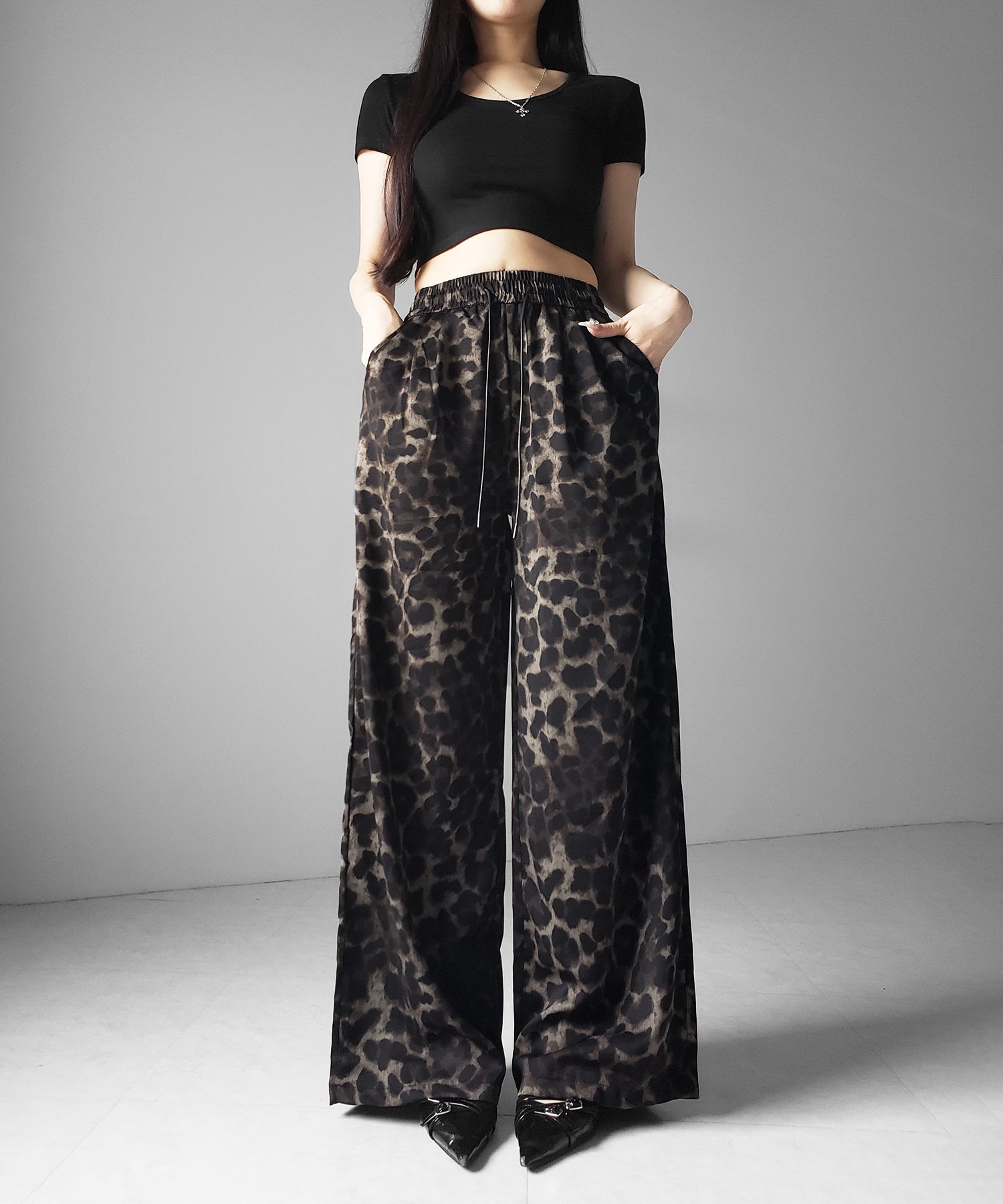 ヴィンテージレオパードリラクシーワイドイージーパンツ / vintage reopard relaxy wide easy pants