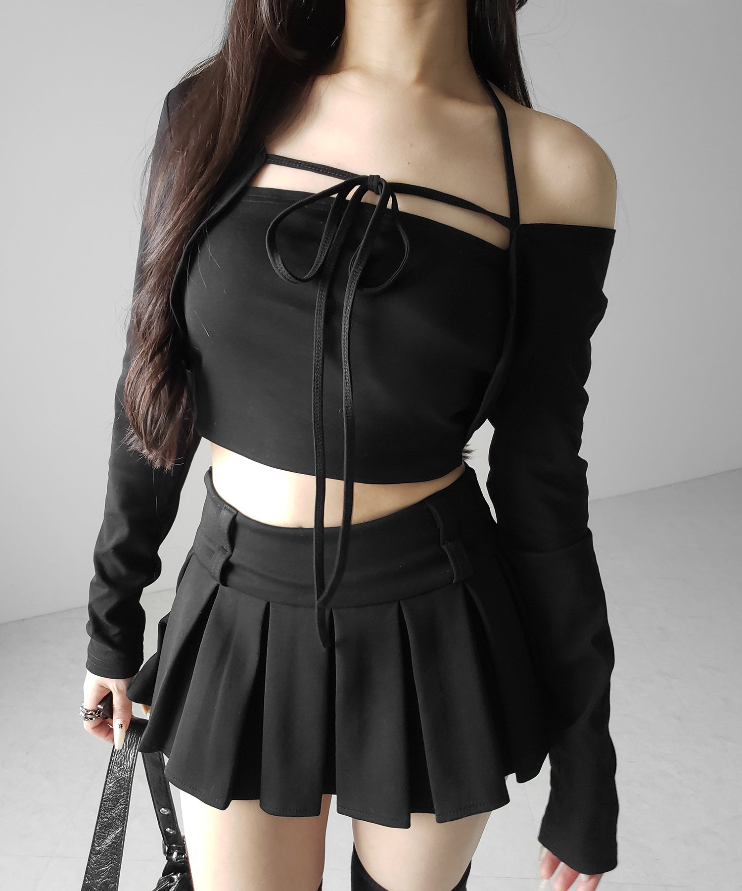【 インパン裏地付 】プリーツスウェットマイクロミニスカパン / plests sweat micro mni skirt pants