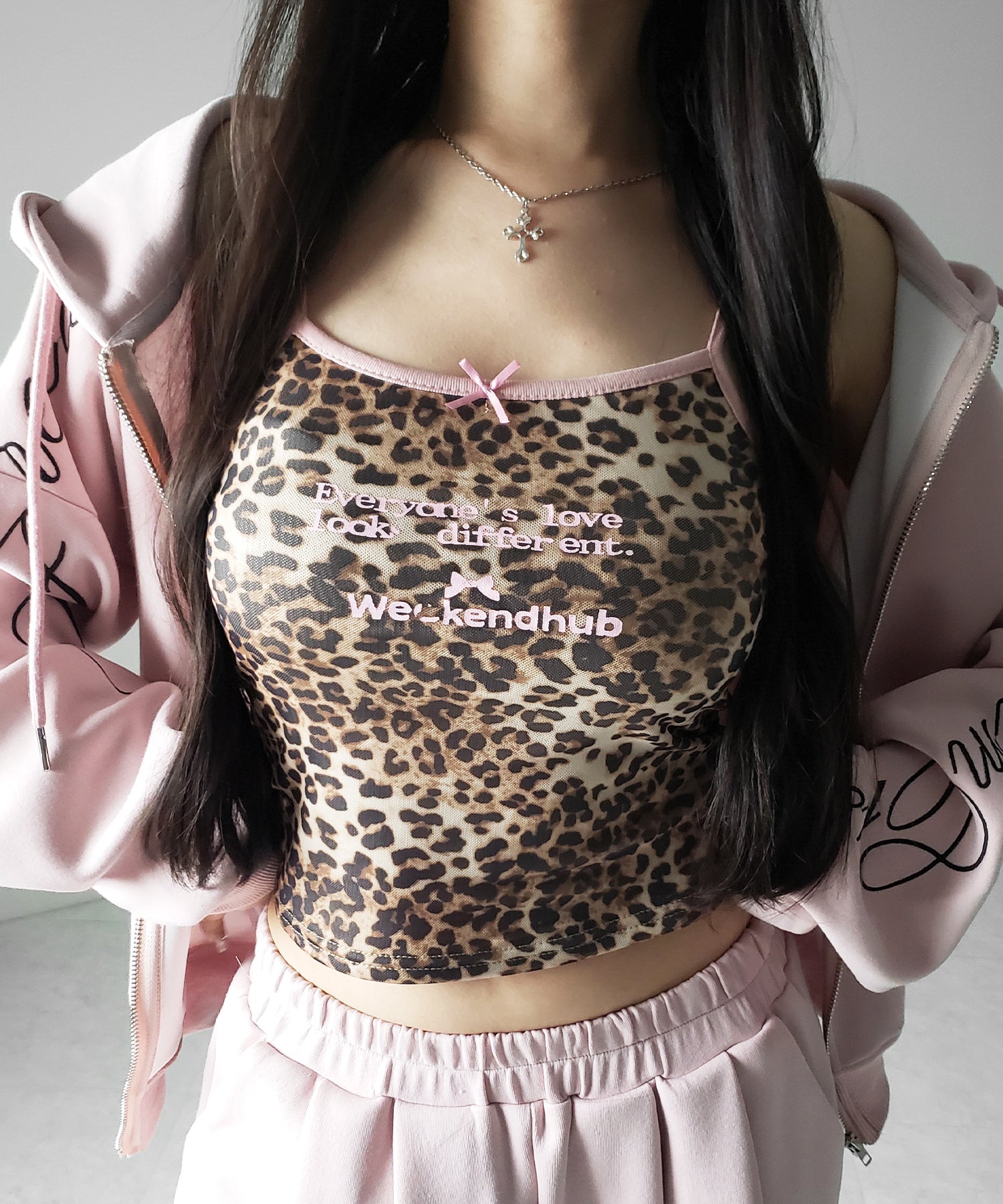 レオパードロゴパイピングキャミソール / leopard logo piping camisole