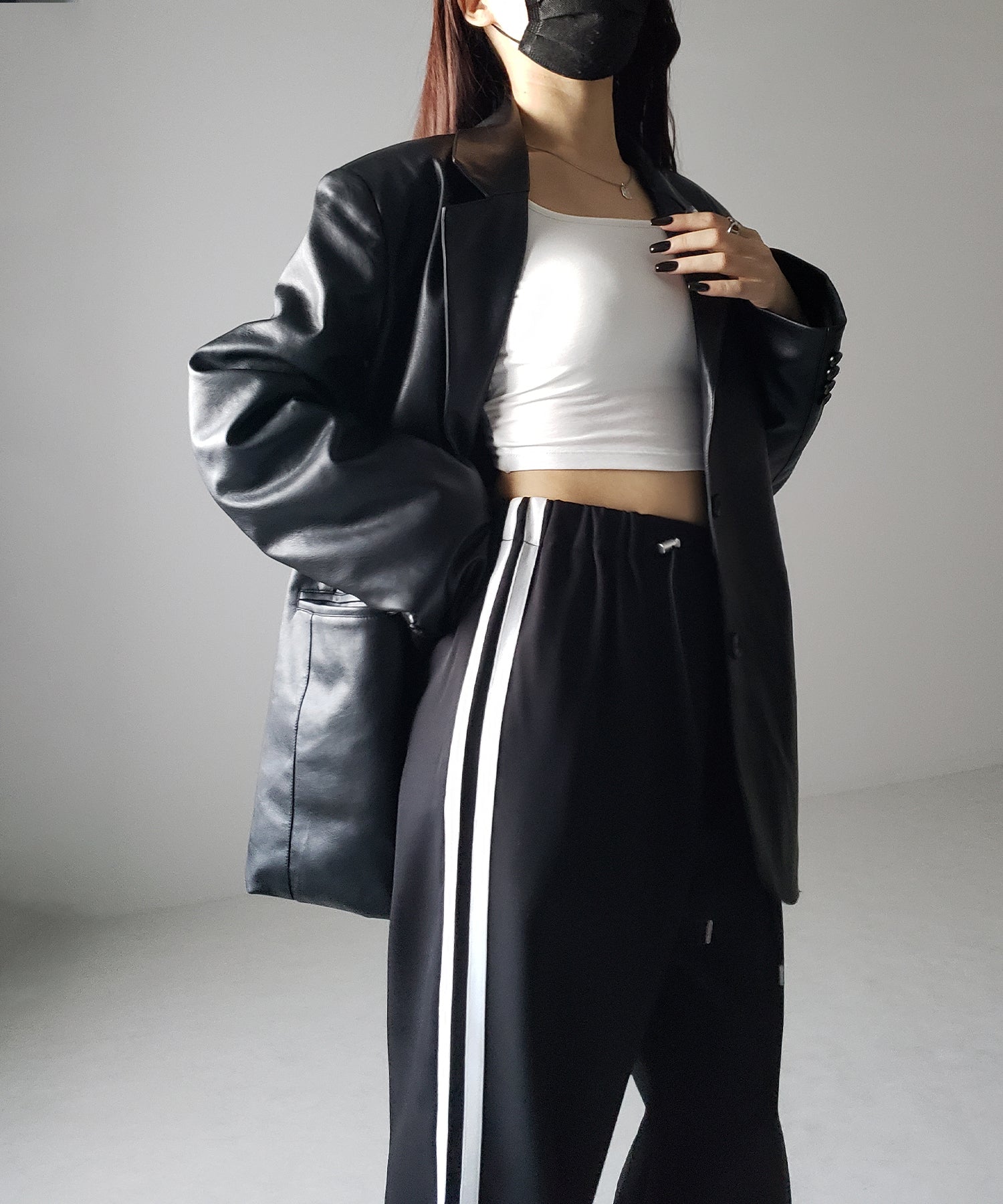 【 3size/3color 】2WAYドロストサイドラインルーズトラックワイドパンツ