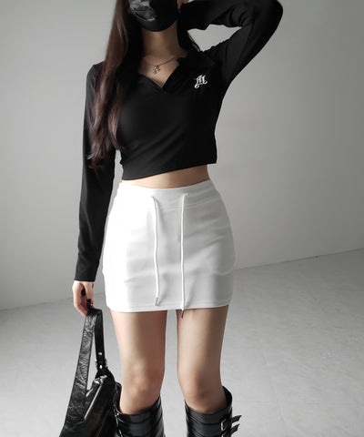 ハイウエストスウェットタイトミニスカート / high waist sweat tight mini skirt