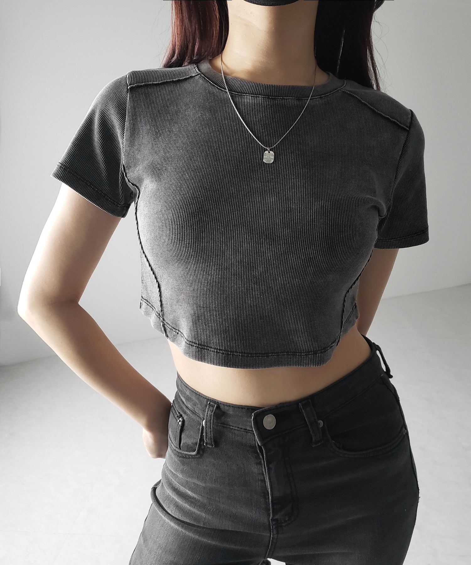 ヴィンテージショートリブTシャツ / sideline vintage short lib T-shirt