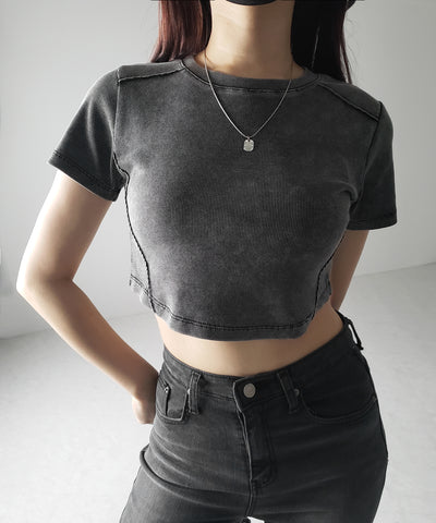 ヴィンテージショートリブTシャツ / sideline vintage short lib T-shirt