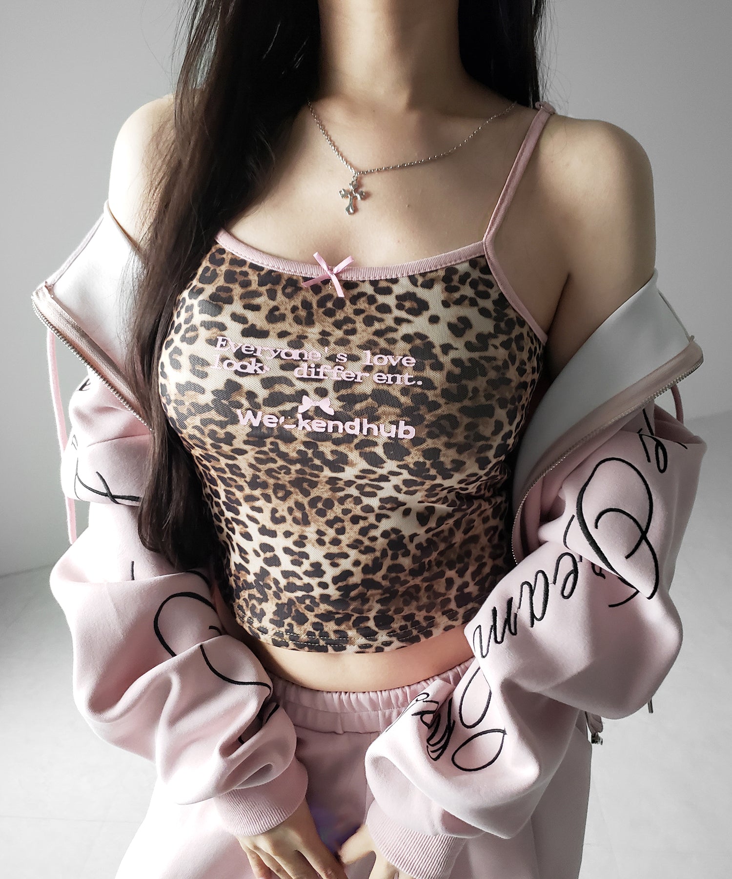 レオパードロゴパイピングキャミソール / leopard logo piping camisole