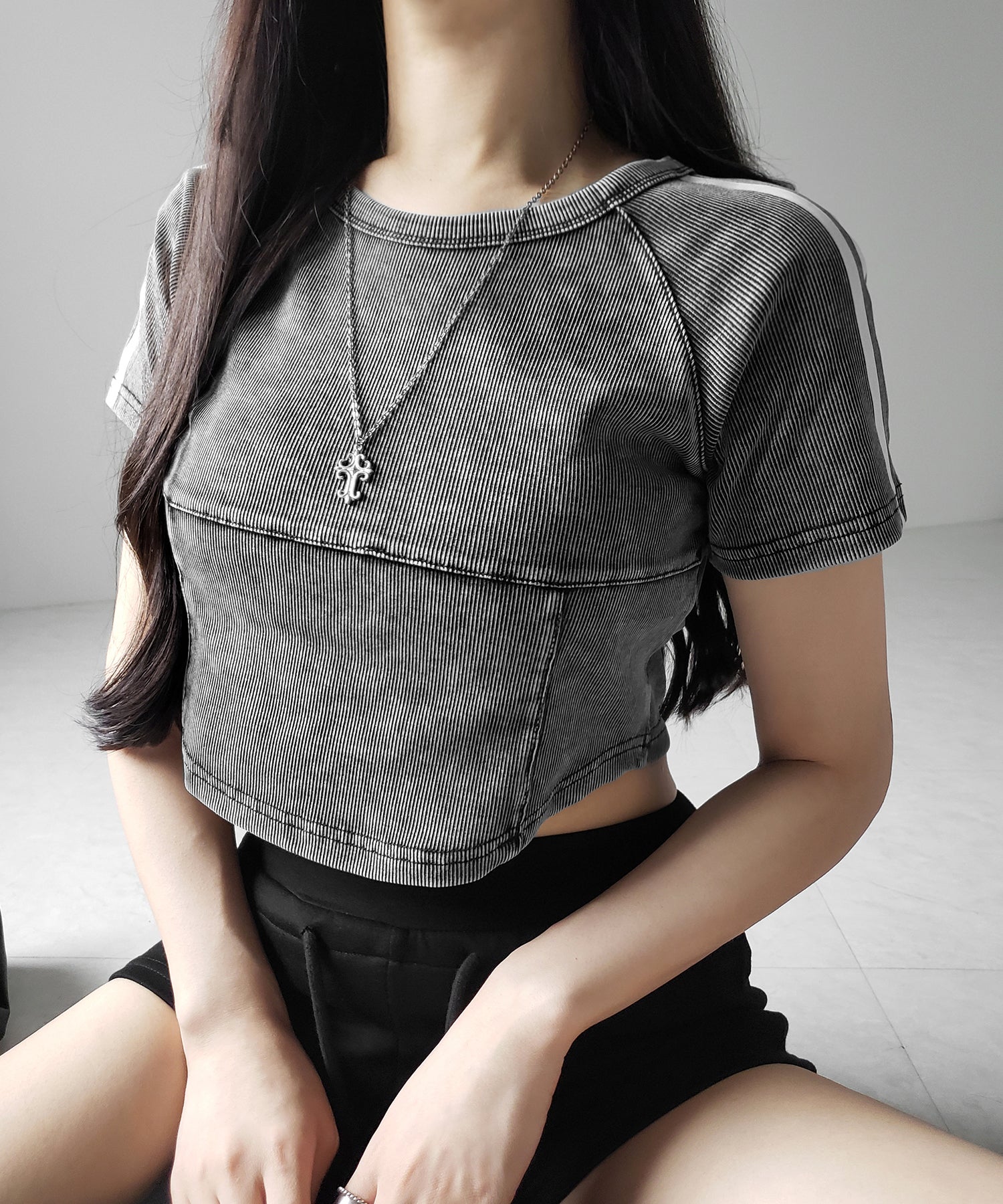 サイドラインヴィンテージショートリブTシャツ / sideline vintage short lib T-shirt