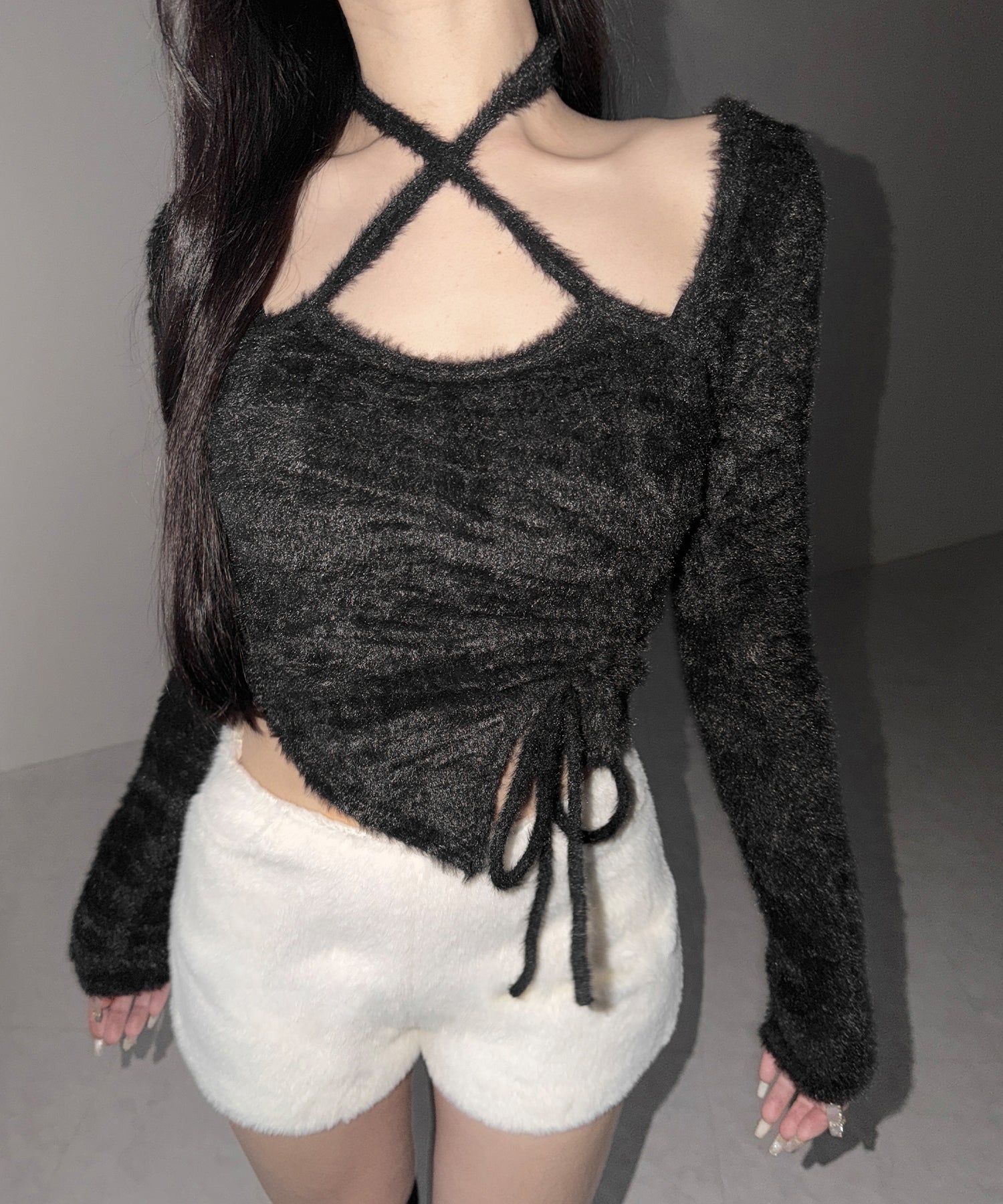 シャギーファータイトショートパンツ / shaggy fur tight short pants