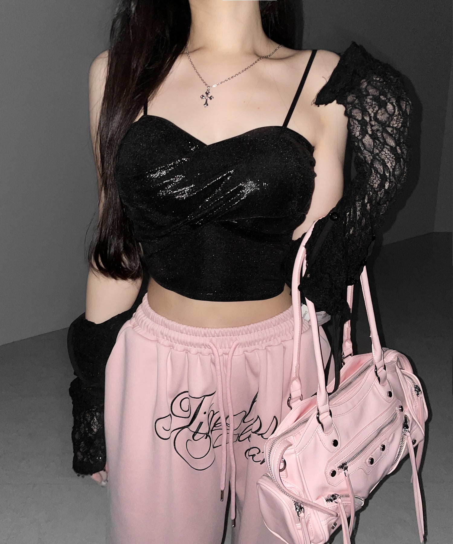 メタリックドレープビスチェキャミソール / metallic drape bustier camisole