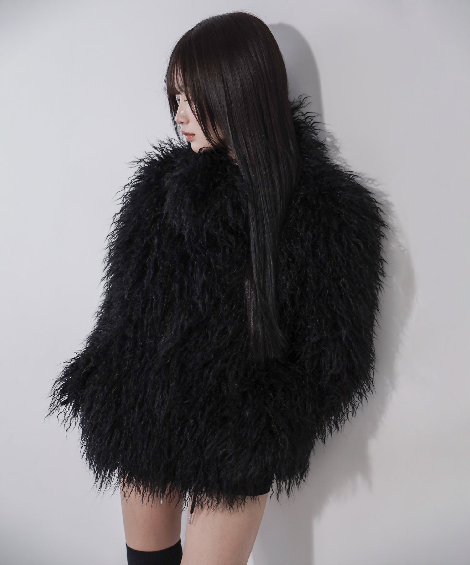 シャギーフェイクファーレディミドルコート / shaggy fake fur lady middle coat