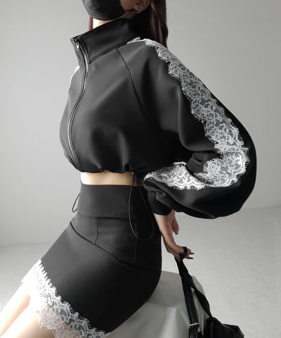 【 セットアップ着用可能 】サイドラインハイウエストミニスカート / sideline high waist mini skirt