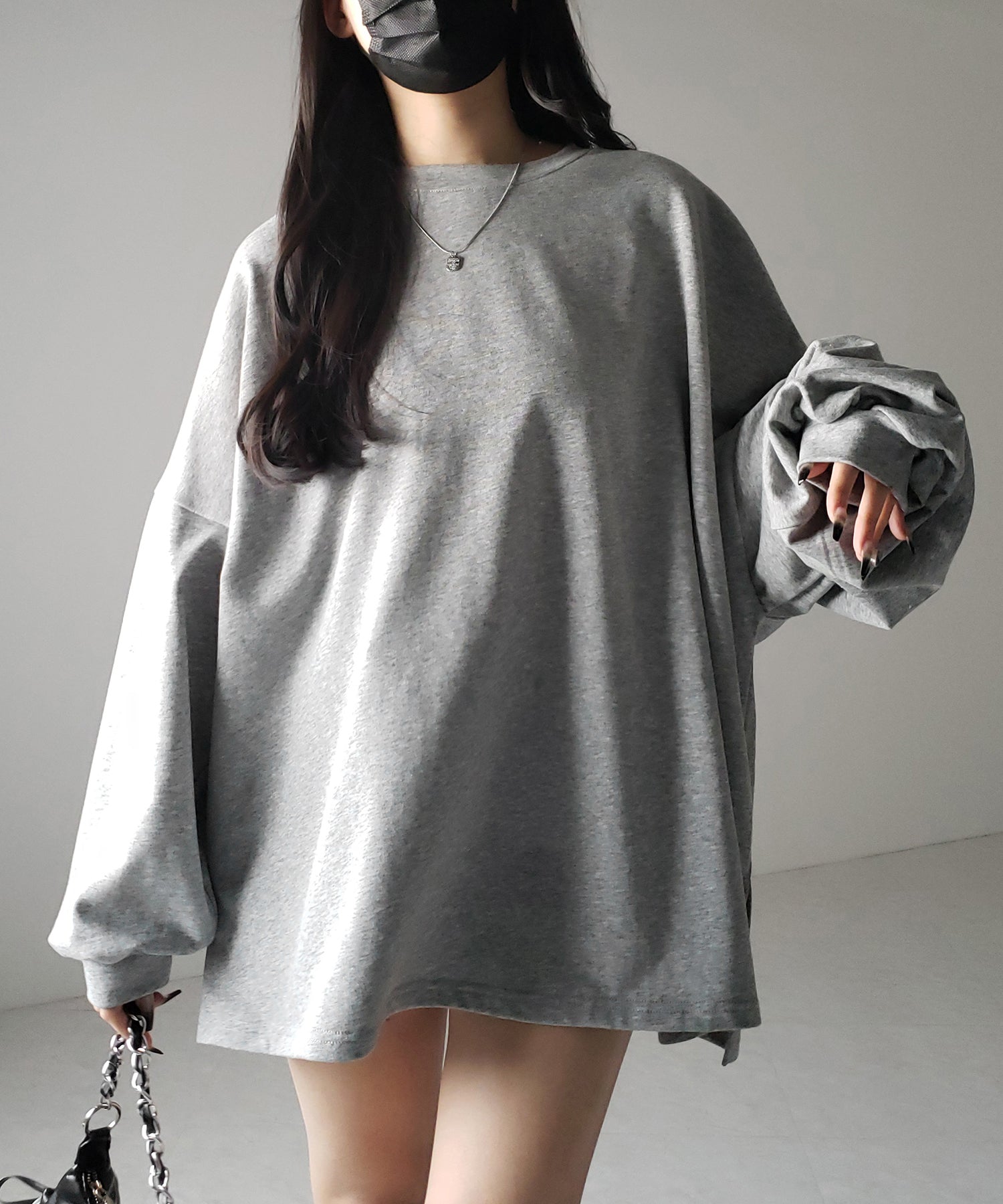 【 3color 】ボリュームスリーブBIGスウェットロンT / big sweat long Tee