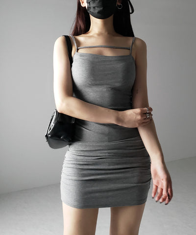 ラインストラップミニキャミワンピース / line strap mini cami onepiece