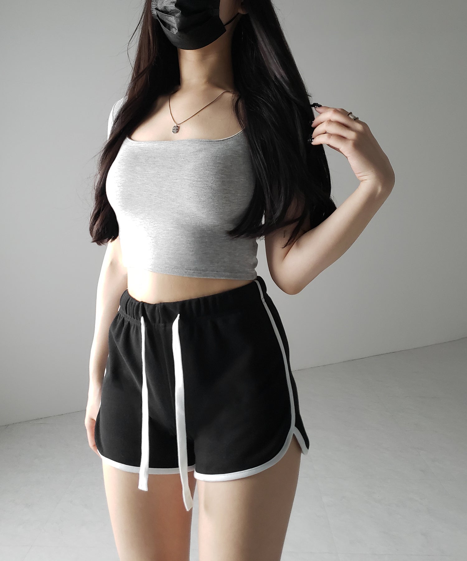 【 3color 】サイドラインパイピングスウェットショートパンツ / sideline piping sweat short pants