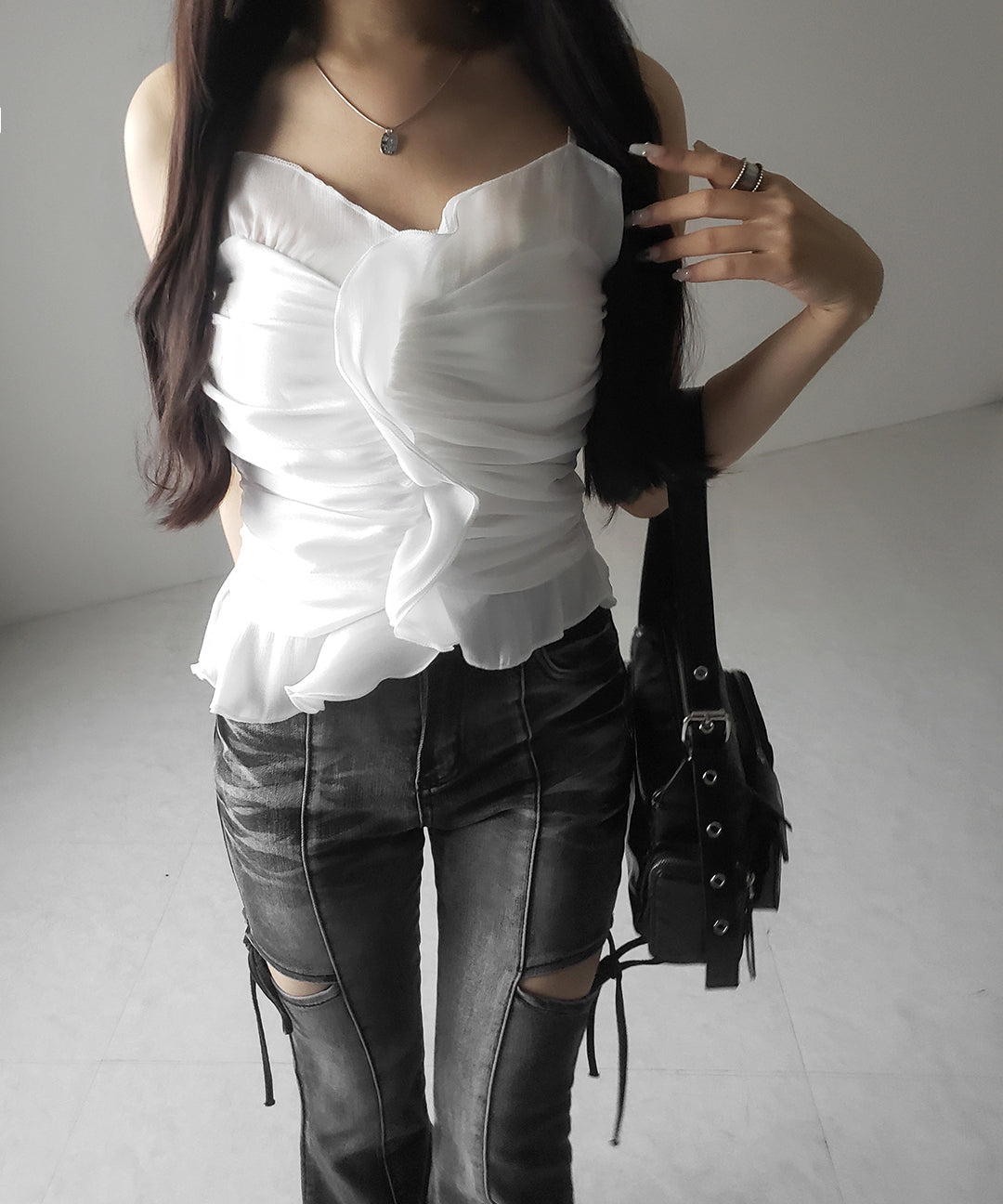 【 2color 】オーガンジーボリュームフリルビスチェ / organdy volume Frill Bustier