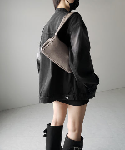 スタッズデザインスクエアショルダーバッグ / stud design square shoulder bag