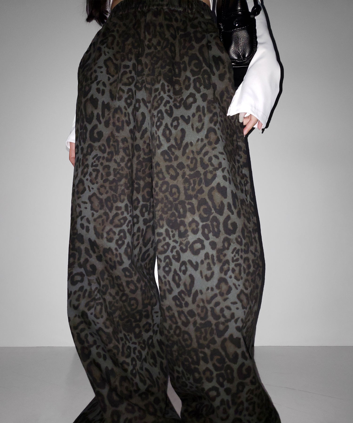 【 2color 】ヴィンテージライクレオパードツイルワイドパンツ / vintage like leopard twill wide pants