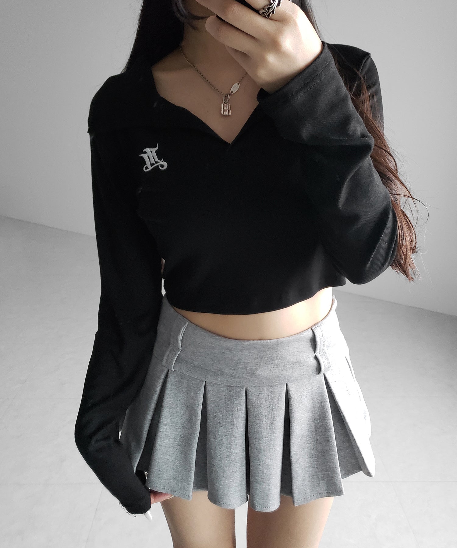 【 インパン裏地付 】プリーツスウェットマイクロミニスカパン / plests sweat micro mni skirt pants