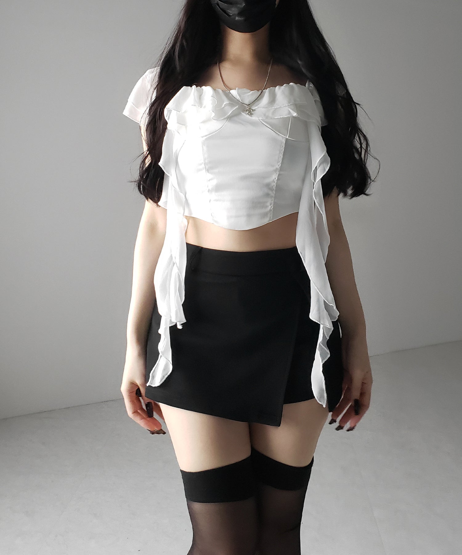 【 2color 】レイヤードマイクロミニスカパン / layered micro mini skirt pants