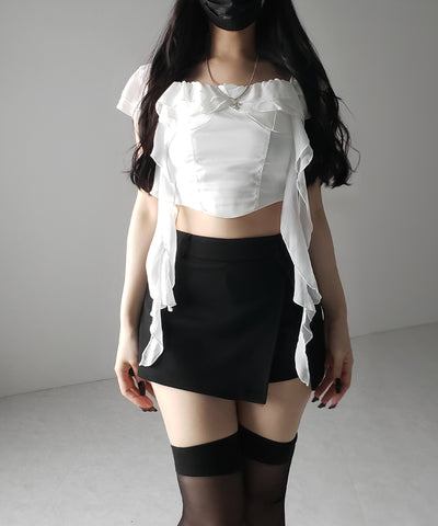 レイヤードマイクロミニスカパン / layered micro mini skirt pants