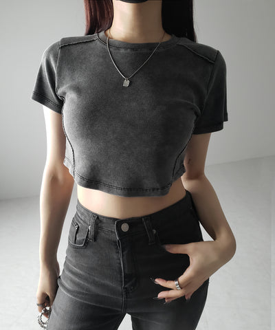 ヴィンテージショートリブTシャツ / sideline vintage short lib T-shirt
