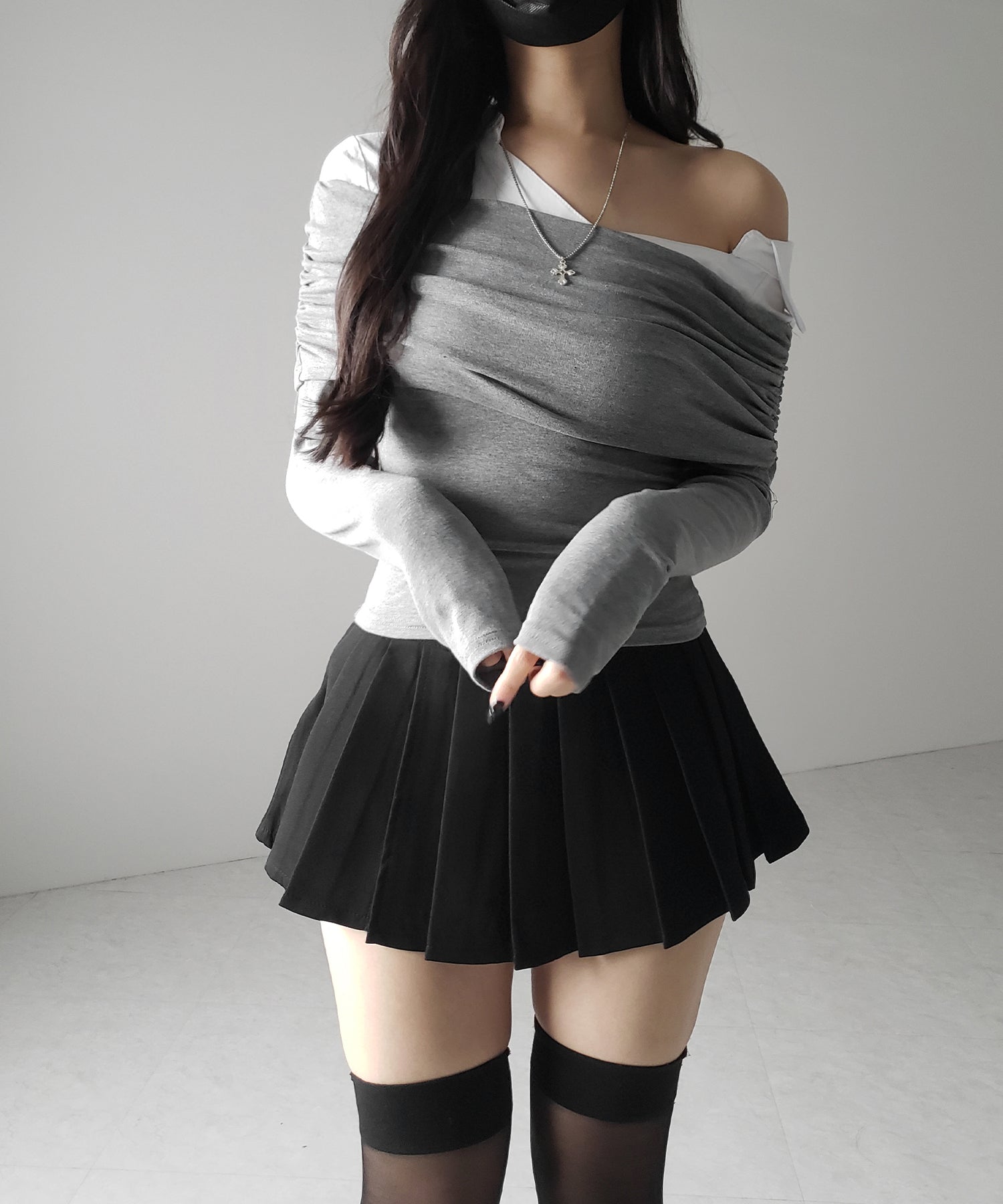 プリーツマイクロミニスカパン / pleated micro mini skirt pants