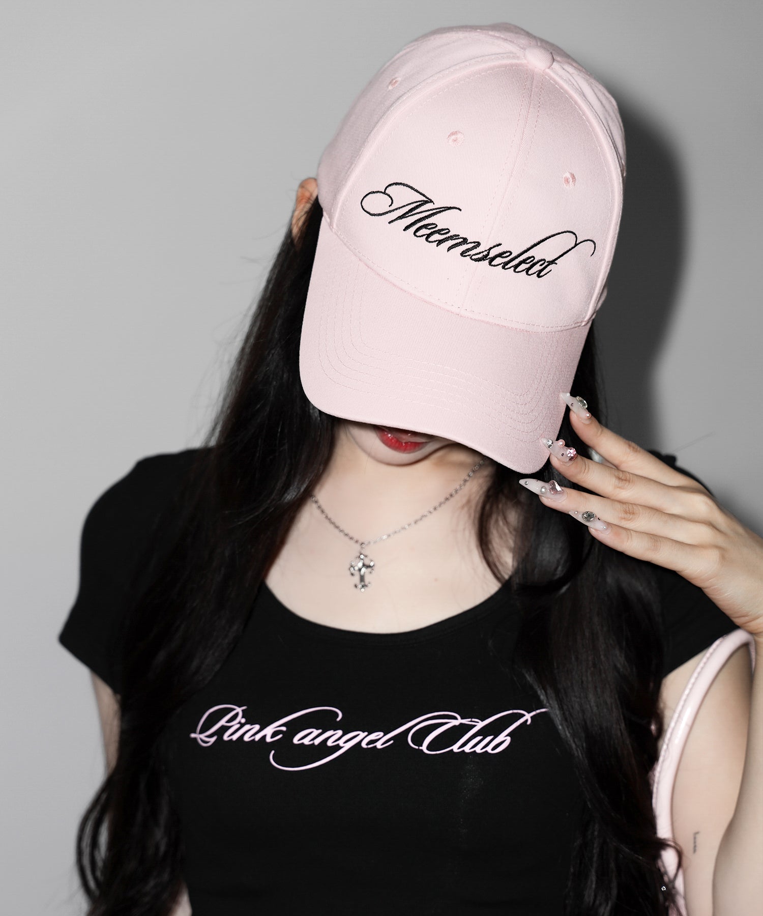 【 PINK ANGEL CLUB 】lettering LOGO embroidery CAP / レタリングロゴ刺繍キャップ