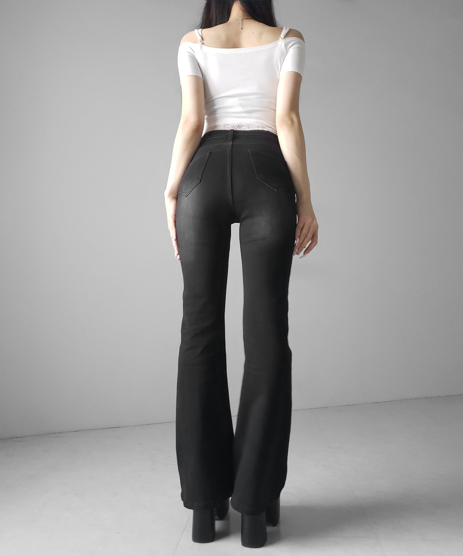 【4size 】美脚ハイウエストストレッチフレアデニム / slim leg High waist stretch flare denim