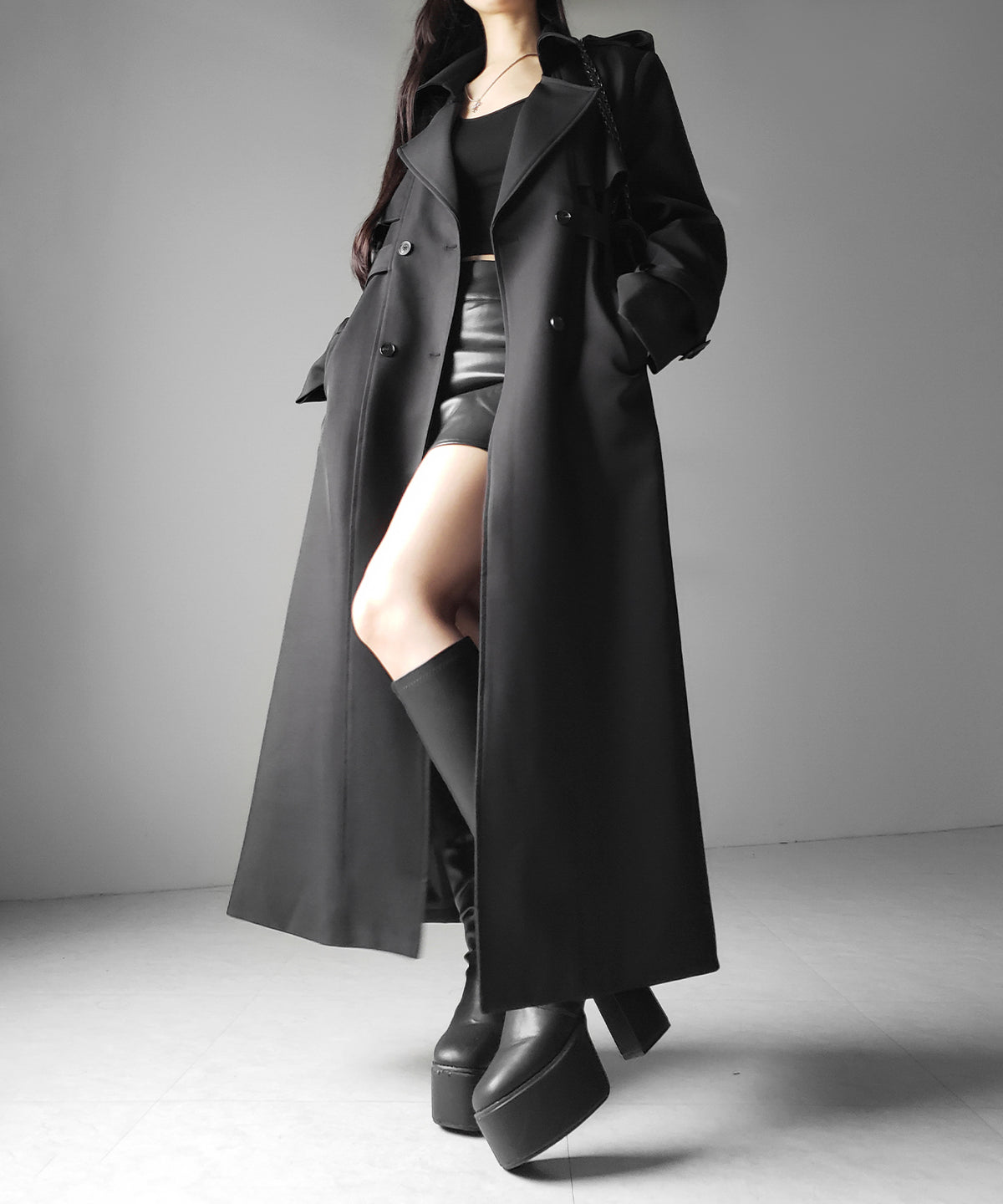 ウエストマークレディロングトレンチコート / waistmark lady long trench coat