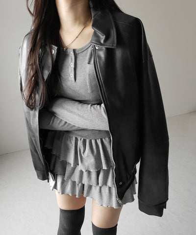 3段フリルカットソーミニスカパン / 3 frill cutsew mini skirt pants
