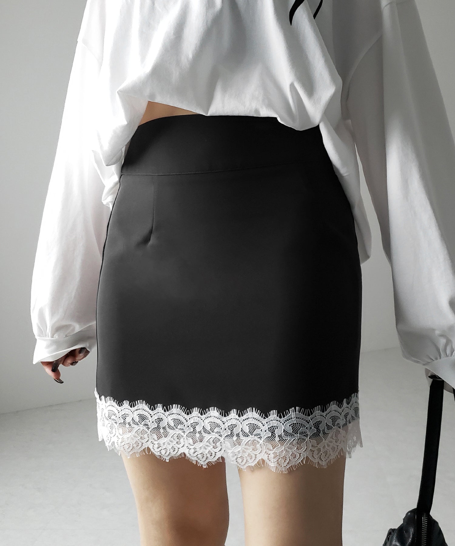 【 セットアップ着用可能 】サイドラインハイウエストミニスカート / sideline high waist mini skirt