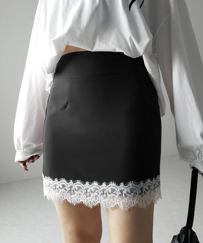 【 セットアップ着用可能 】サイドラインハイウエストミニスカート / sideline high waist mini skirt