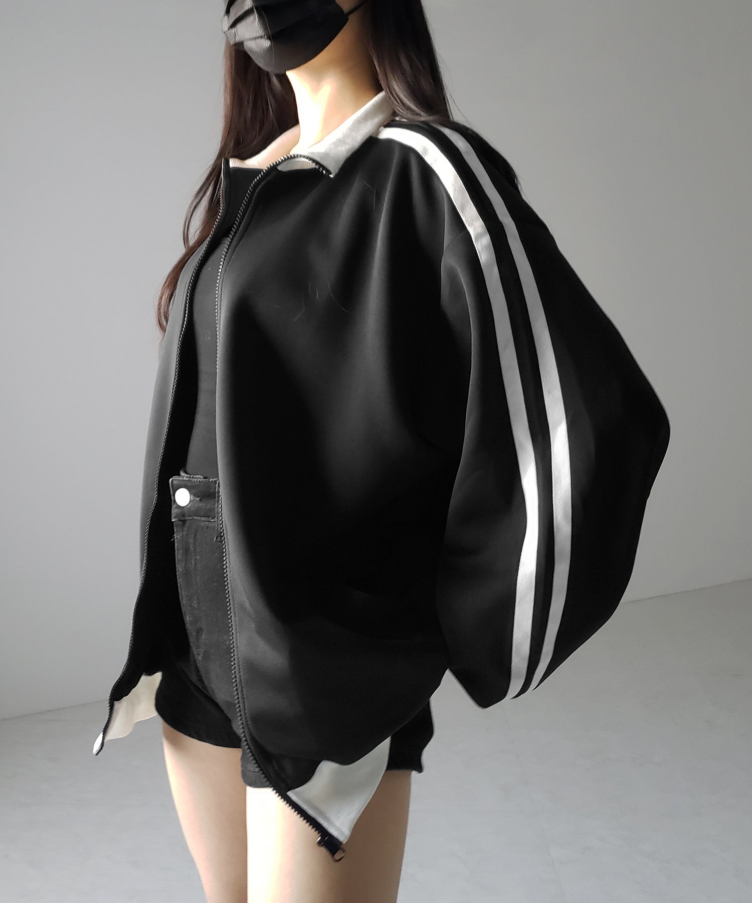 【 無地/配色を選べる2color 】サイドラインオーバーサイズトラックジャケット / sideline oversize track jacket