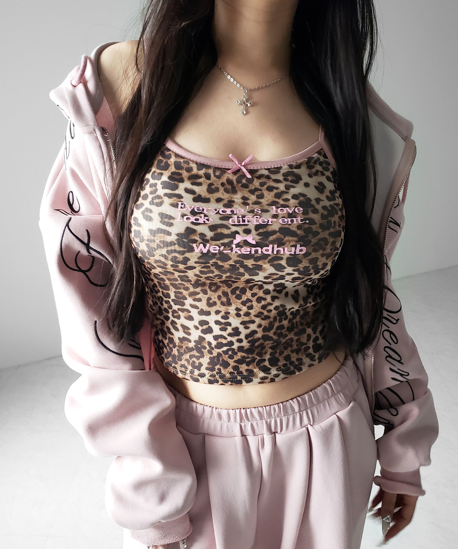 レオパードロゴパイピングキャミソール / leopard logo piping camisole