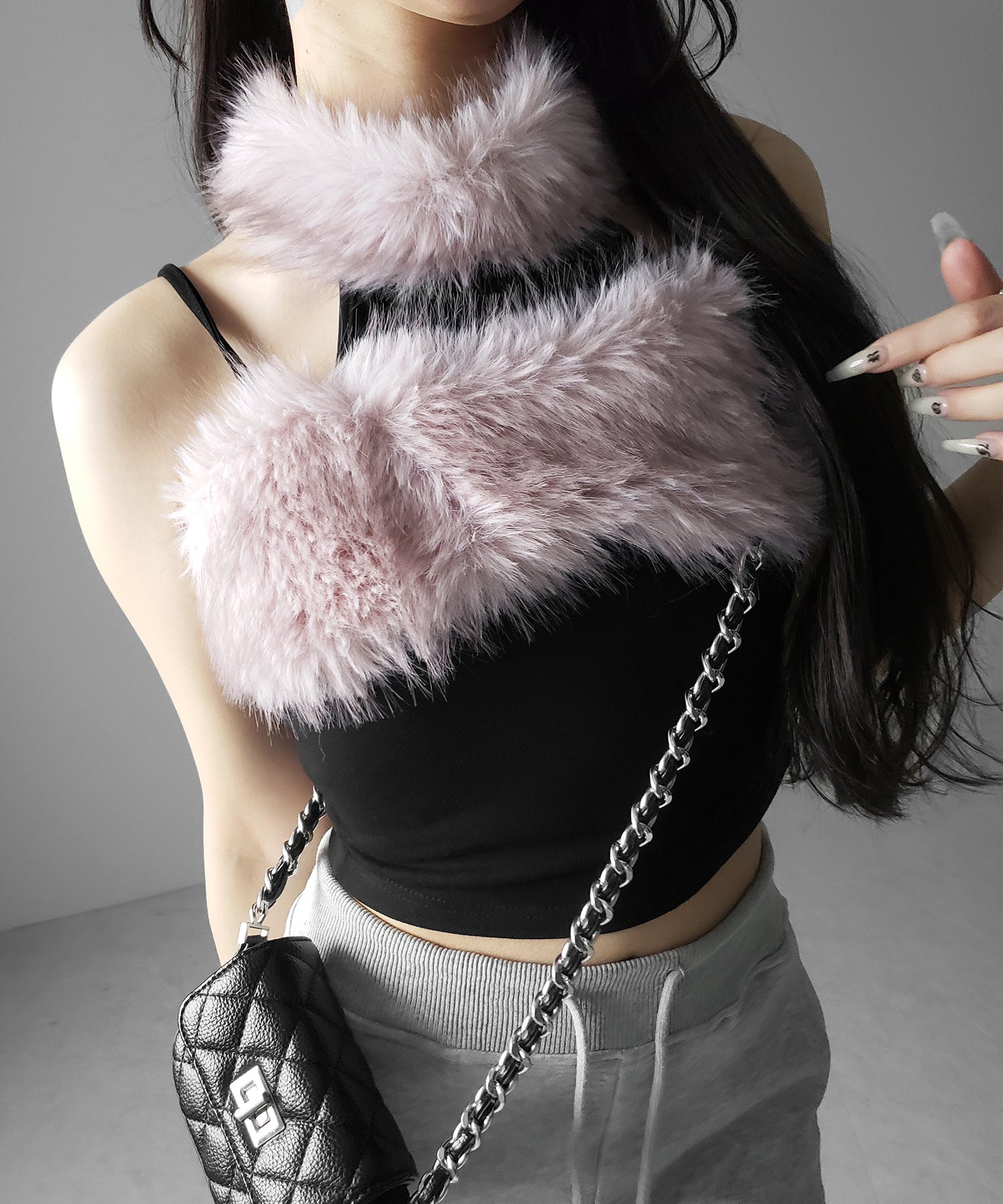 ファードッキングストラップトップス / fur docking strap tops