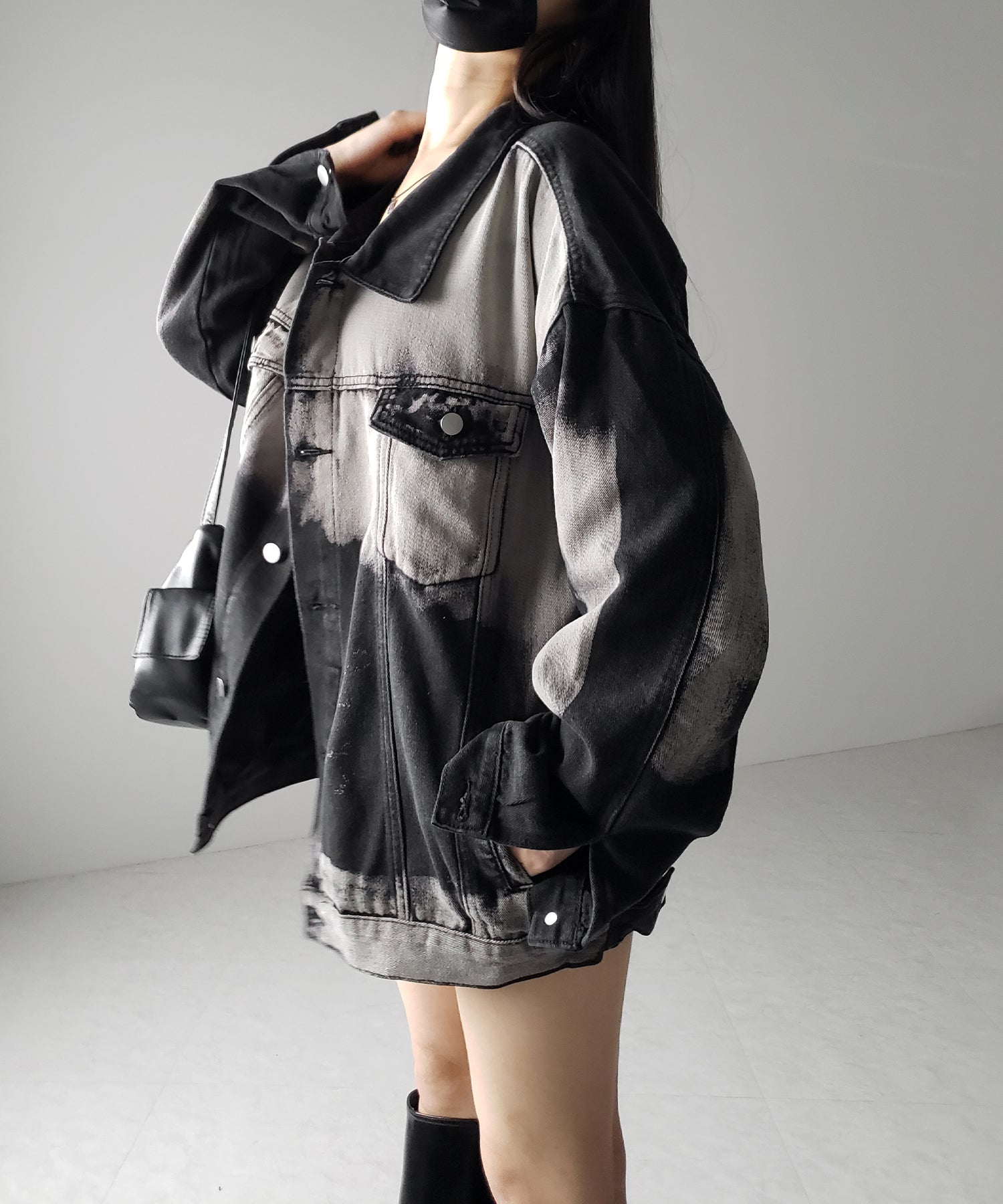 【 3size 】タイダイブリーチヴィンテージオーバーデニムジャケット / tie dye bleach vintage over denim jacket